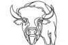 Minimalist Arc Depicting American Bison Hump and Horn