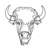 Minimalist Arc Depicting American Bison Hump and Horn