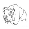 Minimalist Arc Depicting American Bison Hump and Horn