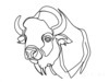 Minimalist Arc Depicting American Bison Hump and Horn