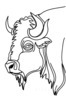 Minimalist Arc Depicting American Bison Hump and Horn