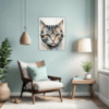 American Shorthair Cat Living Room Demo