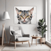 American Shorthair Cat Living Room Demo