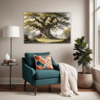 Ancient Oak Forest Scene Living Room Demo