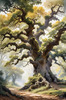 Realistic Landscape Art Print of Ancient Oak Woods