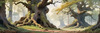 Realistic Landscape Art Print of Ancient Oak Woods