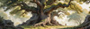 Realistic Landscape Art Print of Ancient Oak Woods