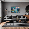 Aurora Over Frosty Peaks Living Room Demo