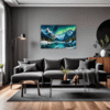 Aurora Over Frosty Peaks Living Room Demo