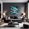 Aurora Over Frosty Peaks Living Room Demo