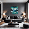 Aurora Over Frosty Peaks Living Room Demo