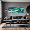 Aurora Over Frosty Peaks Living Room Demo