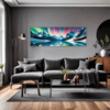 Aurora Over Frosty Peaks Living Room Demo