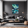Aurora Over Frosty Peaks Living Room Demo