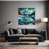 Aurora Over Frosty Peaks Living Room Demo