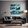 Aurora Over Frosty Peaks Living Room Demo