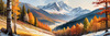 Mountain Range in Autumn with Snow Patches Printable Landscape Art