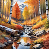 Mountain Range in Autumn with Snow Patches Printable Landscape Art