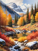 Mountain Range in Autumn with Snow Patches Printable Landscape Art