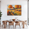 Autumn Harvest Scene Dining Room Demo