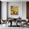 Autumn Harvest Scene Dining Room Demo