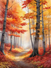 Autumn Maple Forest with Red, Orange and Yellow Leaves Printable Wall Art