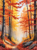 Autumn Maple Forest with Red, Orange and Yellow Leaves Printable Wall Art