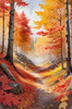 Autumn Maple Forest with Red, Orange and Yellow Leaves Printable Wall Art