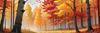Autumn Maple Forest with Red, Orange and Yellow Leaves Printable Wall Art