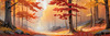 Autumn Maple Forest with Red, Orange and Yellow Leaves Printable Wall Art