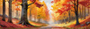 Autumn Maple Forest with Red, Orange and Yellow Leaves Printable Wall Art