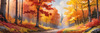 Autumn Maple Forest with Red, Orange and Yellow Leaves Printable Wall Art