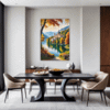 Autumn Monastery Lake Dining Room Demo