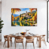 Autumn Monastery Lake Dining Room Demo