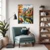 Autumn Monastery Lake Living Room Demo
