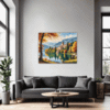 Autumn Monastery Lake Living Room Demo