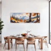 Autumn Mountain Snowfall Dining Room Demo