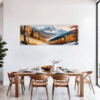 Autumn Mountain Snowfall Dining Room Demo