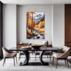 Autumn Mountain Snowfall Dining Room Demo