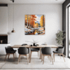 Autumn Mountain Snowfall Dining Room Demo