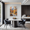 Autumn Mountain Snowfall Dining Room Demo