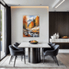 Autumn Mountain Snowfall Dining Room Demo