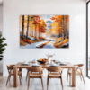 Autumn Mountain Snowfall Dining Room Demo