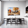 Autumn Mountain Snowfall Dining Room Demo