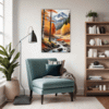 Autumn Mountain Snowfall Living Room Demo