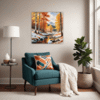 Autumn Mountain Snowfall Living Room Demo