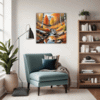 Autumn Mountain Snowfall Living Room Demo