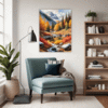 Autumn Mountain Snowfall Living Room Demo