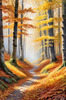 Printable Art of Beech Forest in Autumn with Golden Leaves