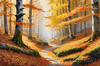 Printable Art of Beech Forest in Autumn with Golden Leaves